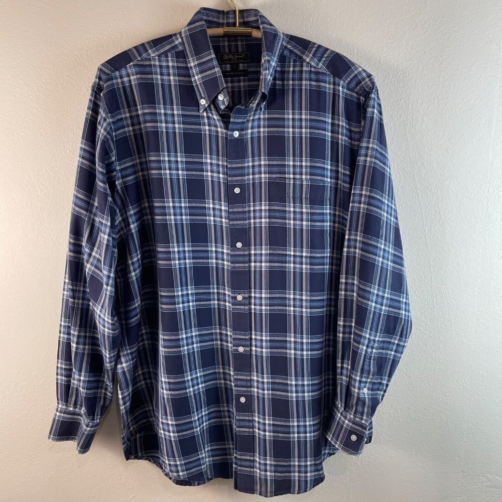 Bobby Jones Collection Blue Plaid Shirt Size Large